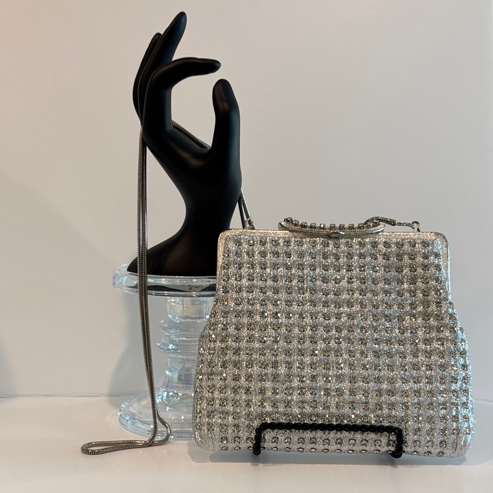 Vintage Silver Crystal Clutch